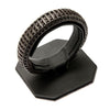 Load image into Gallery viewer, Brown Leather with Black Plated Ball Edge Bracelet