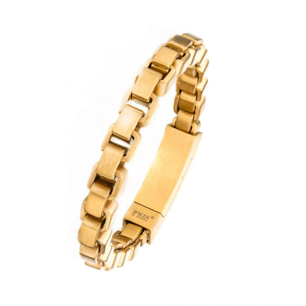 Stainless Steel and Gold Plated Bold Box Bracelet