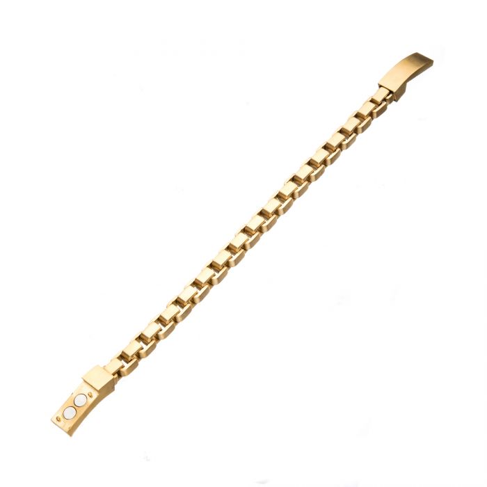 Stainless Steel and Gold Plated Bold Box Bracelet