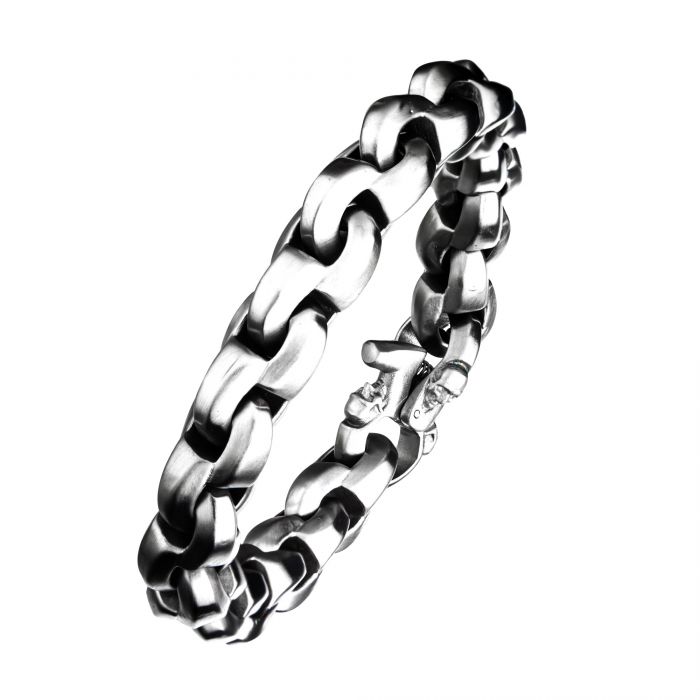 Steel Balls in Black Leather Bracelet