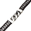 Load image into Gallery viewer, Steel Curb Chain with Braided Brown Leather Bracelet