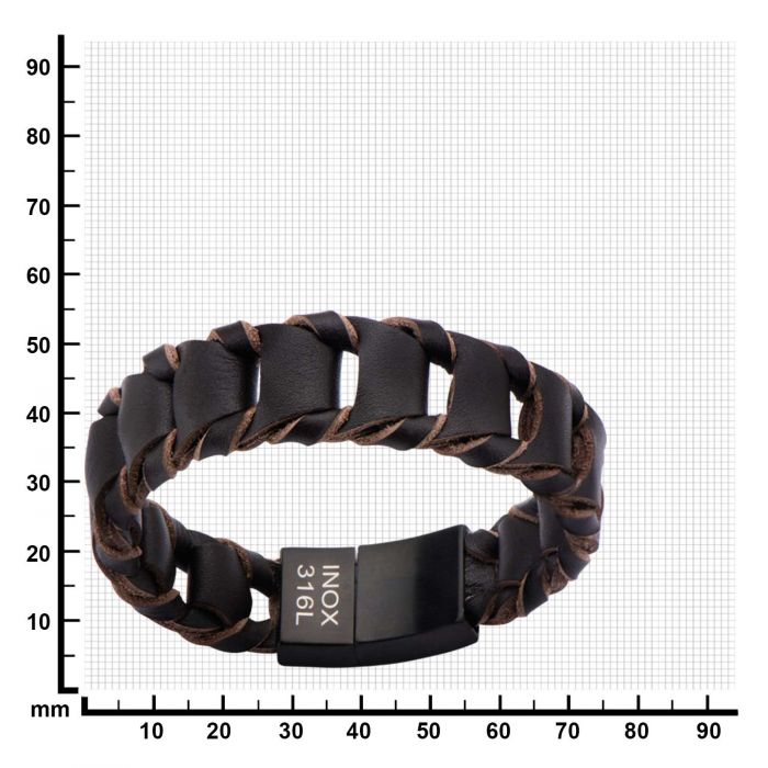 Big Fold Braided Brown Leather Bracelet