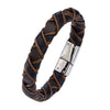 Load image into Gallery viewer, Clasp with Woven Black and Light Brown Leather Bracelet
