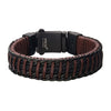 Load image into Gallery viewer, Red &amp; Brown Weave Leather with Black Chain Bracelet