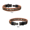 Load image into Gallery viewer, Brown Braided Leather with Gold Hematite Bead Bracelet