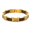 Load image into Gallery viewer, Steel Gold Plated and Black Plated H Link Bracelet