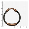 Load image into Gallery viewer, Black Leather with Cappuccino IP Hammered Beads Bracelet