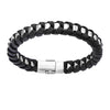 Load image into Gallery viewer, Matte Finished with Black Leather Thread Bracelet