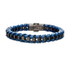 Load image into Gallery viewer, Navy Leather with Gun Metal Plated Bracelet