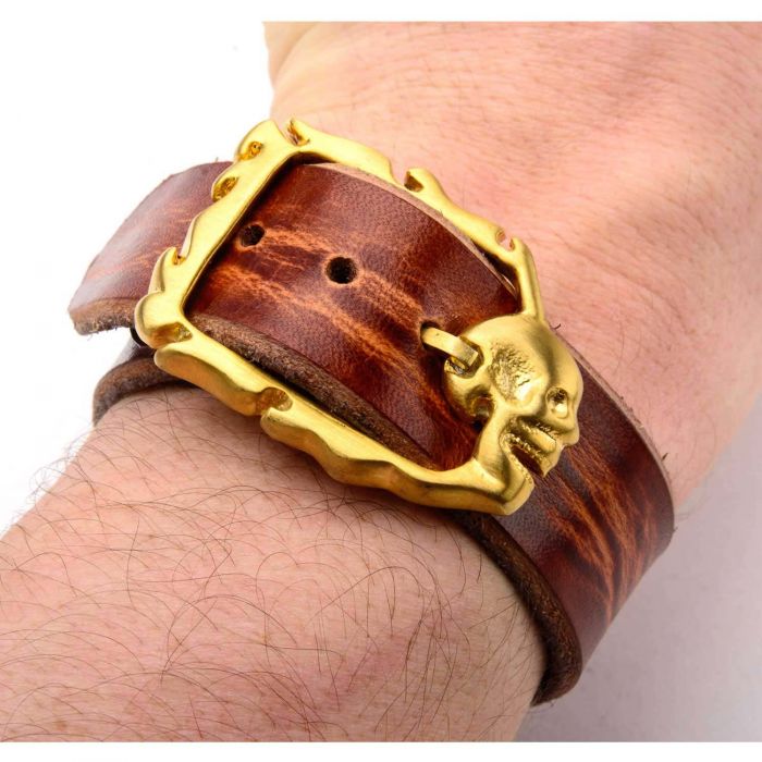 Brown Distressed Leather Bracelet