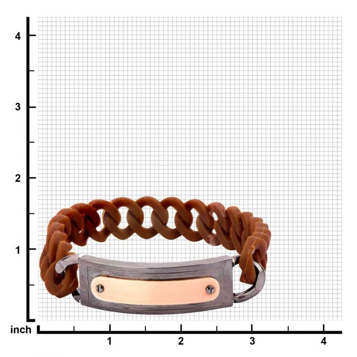 Brown Silicone Curb Bracelet (13mm)