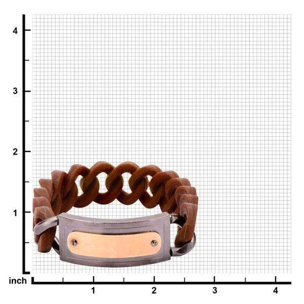 Brown Silicone Curb Bracelet (19mm)