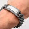 Load image into Gallery viewer, Grey Silicone Curb ID Bracelet (19mm)
