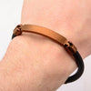 Load image into Gallery viewer, Matte Finished Brown Bar ID Rubber Engravable Bracelet