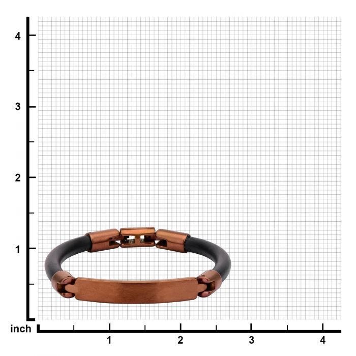 Matte Finished Brown Bar ID Rubber Engravable Bracelet