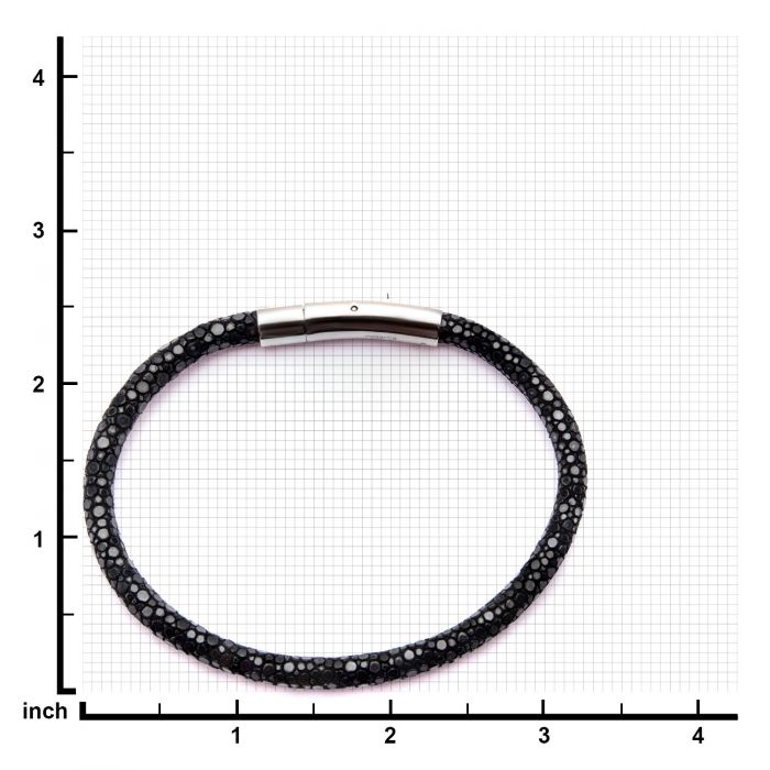 Black Stingray Leather Bracelet