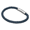 Load image into Gallery viewer, Single Blue Braided Leather Bracelet