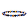 Load image into Gallery viewer, Matte Black Agate, Blue Coral, Tiger Eye, Stainless Steel Beaded Stretch Bracelet