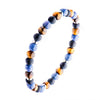 Load image into Gallery viewer, Matte Black Agate, Blue Coral, Tiger Eye, Stainless Steel Beaded Stretch Bracelet