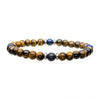 Load image into Gallery viewer, Natural Stone, Blue Coral, Tiger Eye, Stainless Steel Beaded Stretch Bracelet.