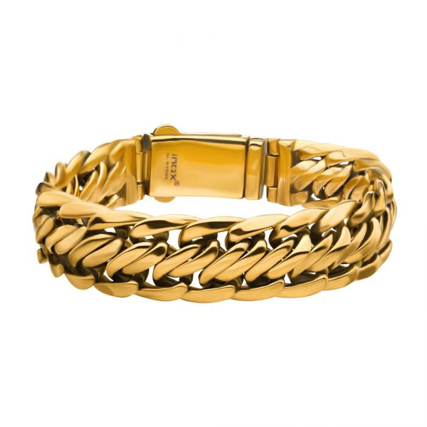 Gold Plated Double Helix Chain Bracelet