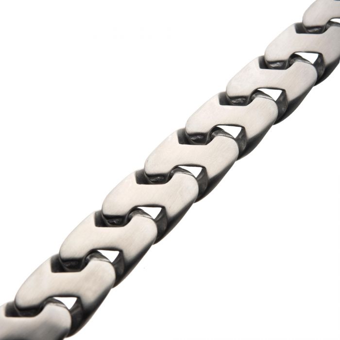 Matte Stainless Steel Big Double Chain Colossi ZLink Bracelet