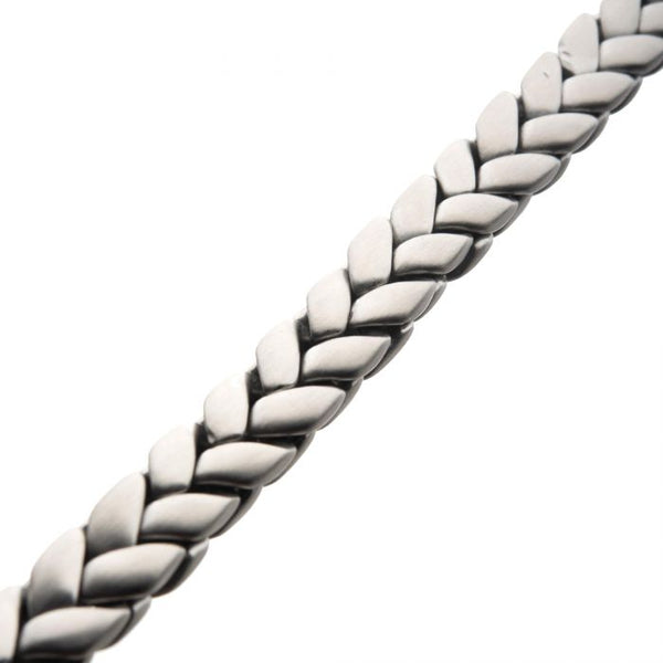 Matte Stainless Steel Big Double Spiga Chain Bracelet