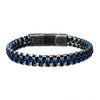 Load image into Gallery viewer, Allegiance Stainless Steel Bracelets with Blue Wax Cord binding 2 Antique Brushed Foxtail Links