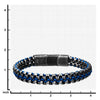 Load image into Gallery viewer, Allegiance Stainless Steel Bracelets with Blue Wax Cord binding 2 Antique Brushed Foxtail Links