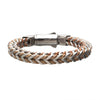 Load image into Gallery viewer, Rose Gold Leather Binding Steel Chain Bracelet