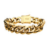 Load image into Gallery viewer, 18K Gold Plated with 30pcs Diamond Chunky Curb Chain Miami Cuban Bracelet