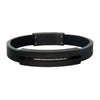 Load image into Gallery viewer, Solid Carbon Leather Bracelet_x000D_ with 20pcs 1mm Genuine Clear Diamonds