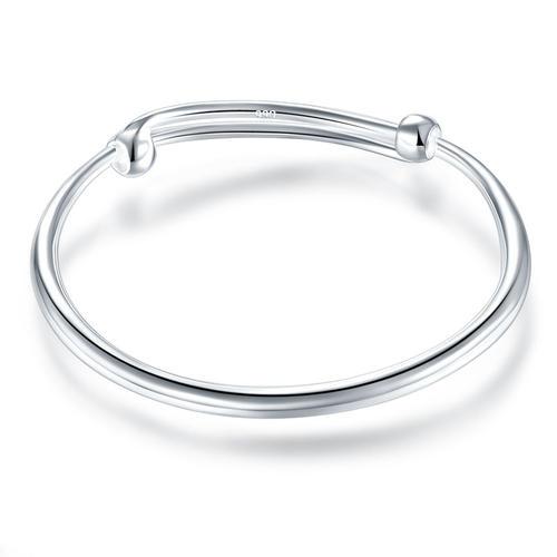 Solid 999 Silver Bangle Bracelet Baby Gift Adjustable Size XFB8002