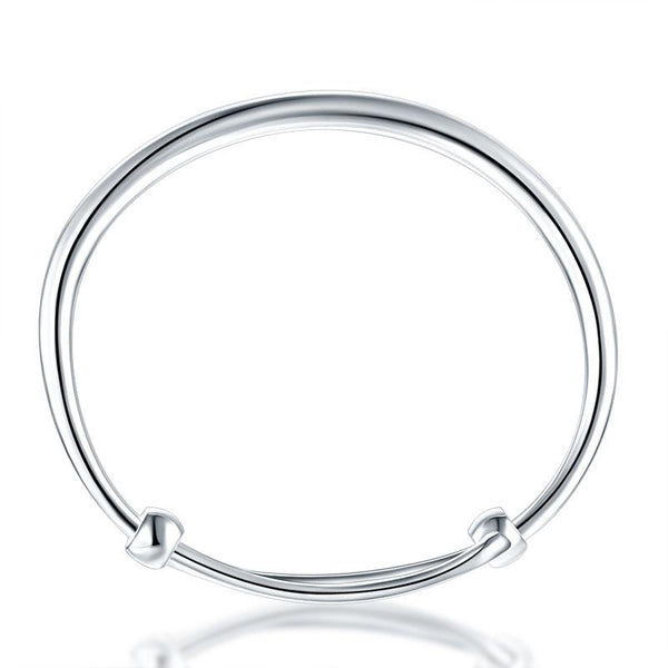 Solid 999 Silver Bangle Bracelet Baby Gift Adjustable Size XFB8002