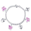 Load image into Gallery viewer, Solid 925 Sterling Silver Pink Butterfly Hearts Bracelet Baby Kids Girl Gift Chi