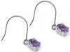 Load image into Gallery viewer, 2 Carat Genuine Purple Amethyst 925 Sterling Silver Dangle Fine Earrings XFE8001