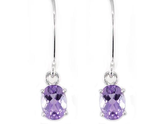 2 Carat Genuine Purple Amethyst 925 Sterling Silver Dangle Fine Earrings XFE8001