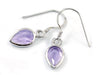 Load image into Gallery viewer, 3 Carat Genuine Purple Pear Cut Amethyst 925 Sterling Silver Dangle Fine Earring