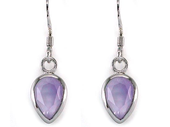 3 Carat Genuine Purple Pear Cut Amethyst 925 Sterling Silver Dangle Fine Earring