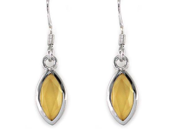 2 Carat Genuine Yellow Citrine 925 Sterling Silver Dangle Fine Earrings XFE8005