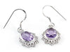 Load image into Gallery viewer, 5 Carat Genuine Purple Oval Cut Amethyst 925 Sterling Silver Dangle Fine Earring