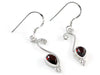 Load image into Gallery viewer, 1.5 Carat Genuine Dark Red Garnet 925 Sterling Silver Dangle Fine Earrings XFE80
