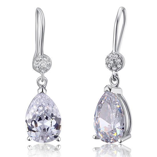 4 Carat Pear Cut Created Diamond 925 Sterling Silver Dangle Earrings XFE8012