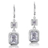 Load image into Gallery viewer, 4 Carat Emerald Cut Created Diamond 925 Sterling Silver Dangle Earrings XFE8014