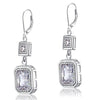 Load image into Gallery viewer, 4 Carat Emerald Cut Created Diamond 925 Sterling Silver Dangle Earrings XFE8014