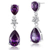 Load image into Gallery viewer, 3.5 Carat Purple Pear Cut Created Sapphire 925 Sterling Silver Dangle Earrings X