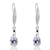 Load image into Gallery viewer, 2 Carat Pear Cut Created Diamond 925 Sterling Silver Dangle Earrings XFE8018