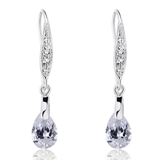 2 Carat Pear Cut Created Diamond 925 Sterling Silver Dangle Earrings XFE8018