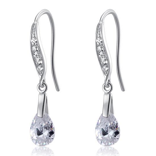 2 Carat Pear Cut Created Diamond 925 Sterling Silver Dangle Earrings XFE8018