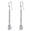 Load image into Gallery viewer, 1 Carat Pear Cut Created Diamond  925 Sterling Silver Dangle Earrings XFE8025